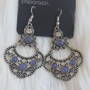 Paparazzi Silver and Purple Filigree Earrings